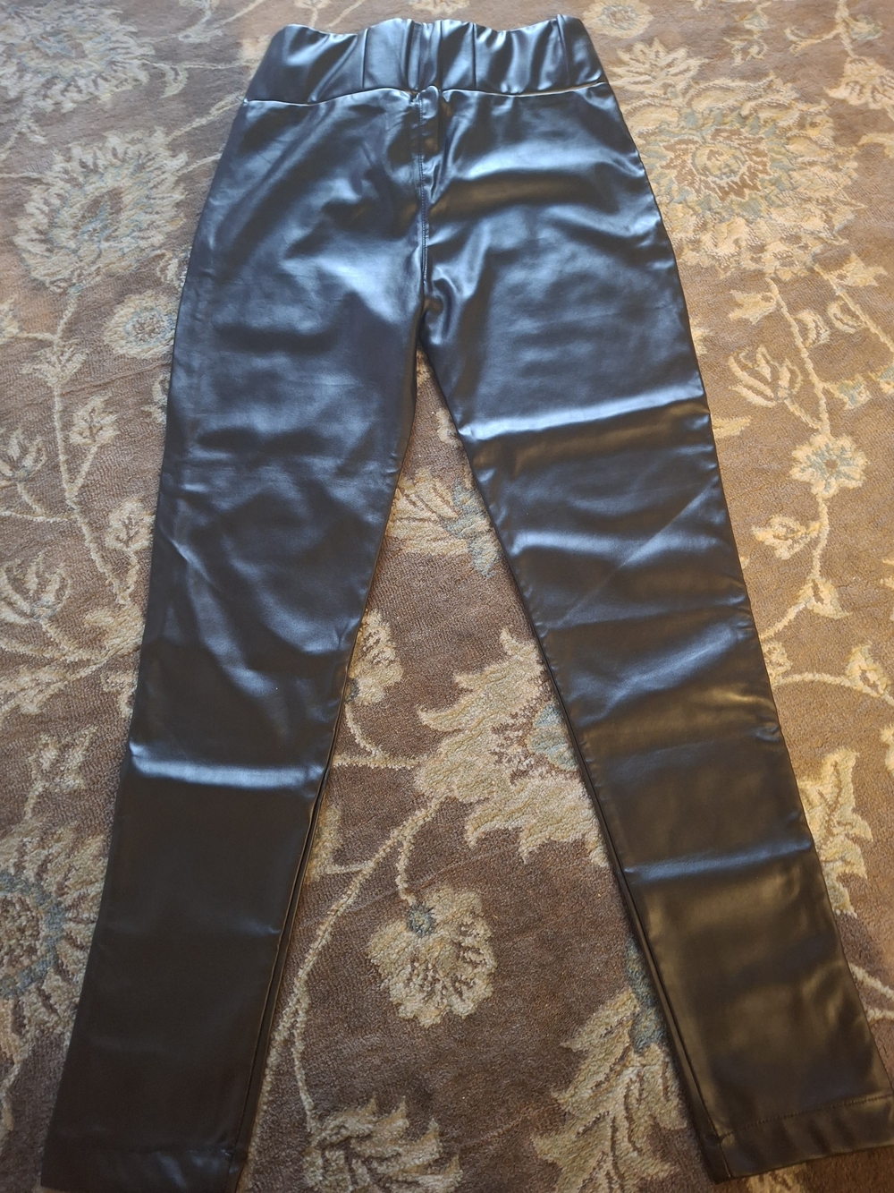 Black Faux Leather Women’s Jeans - Sleek High-Waist Fit